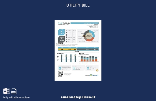stile verificato Modello di bolletta delle utenze USA Texas Blue Energy